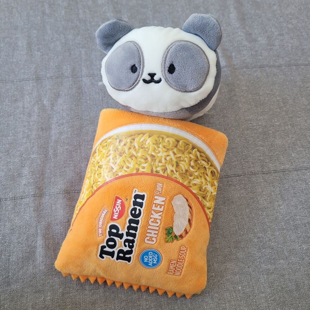 anirollz X Nissin Top Ramen Pandaroll Small Panda Crinkle Plush Stuffed Animal